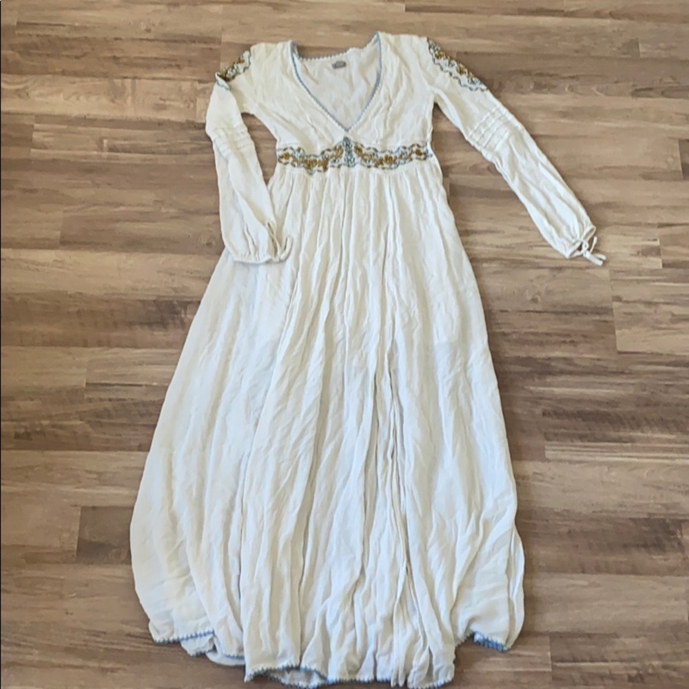 White boho dress from Anthropologie